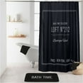 thumbnail image 2 of Black Polyester Shower Curtain - 79x71 inches - White Writing Design, 2 of 7
