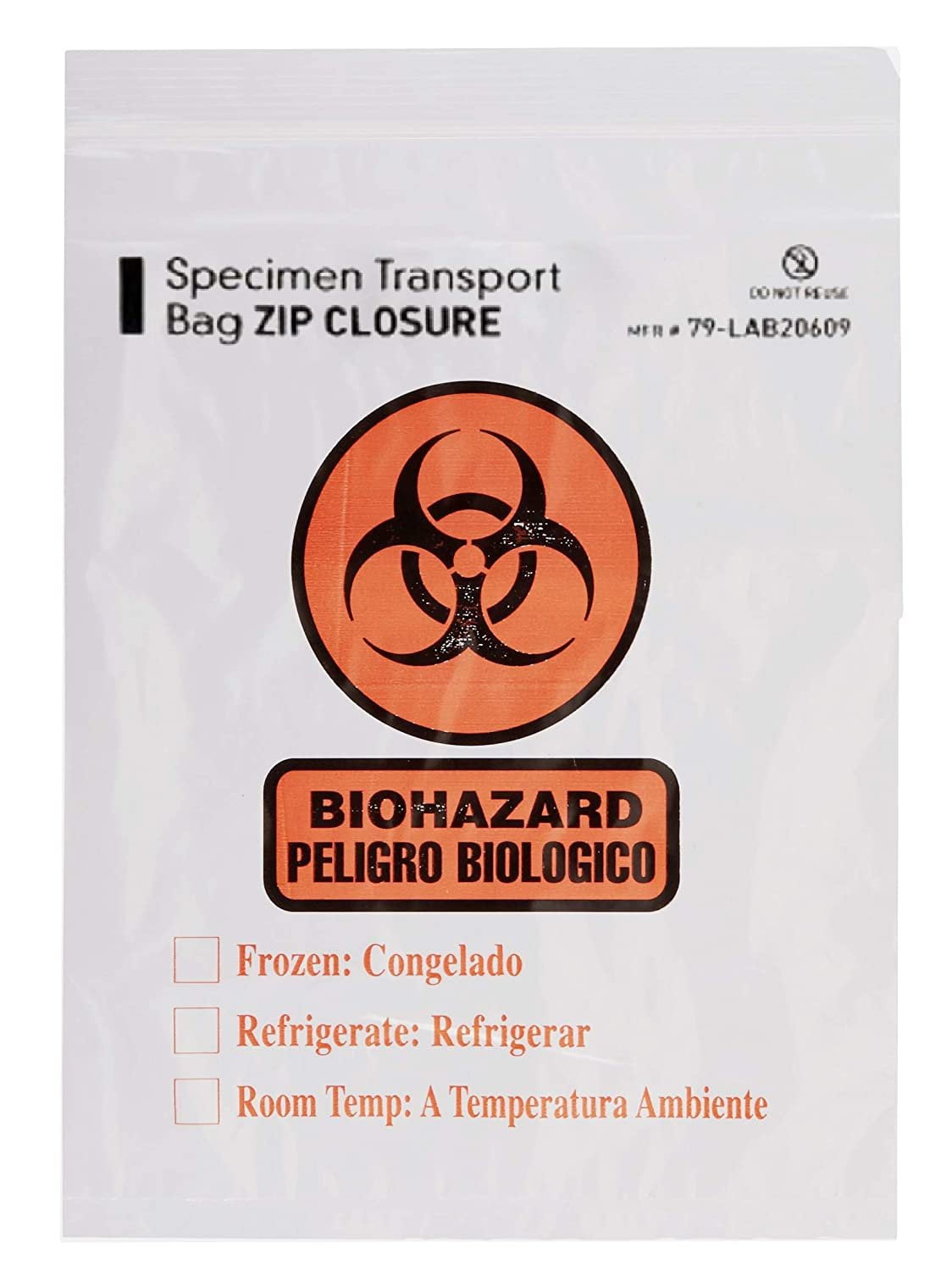 Pack of 1000 Specimen Transport Bags 6 x 9 Zip Lock Biohazard Lab Bags