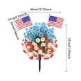 thumbnail image 2 of Patriotic Decorations 4th of July Decor Red White Blue Flowers Artificial Topiaries Patriotic Flowers Decor 22" Artificial Petunia Topiary with American Flags for Memorial Day and Yard Decor, 2 of 6