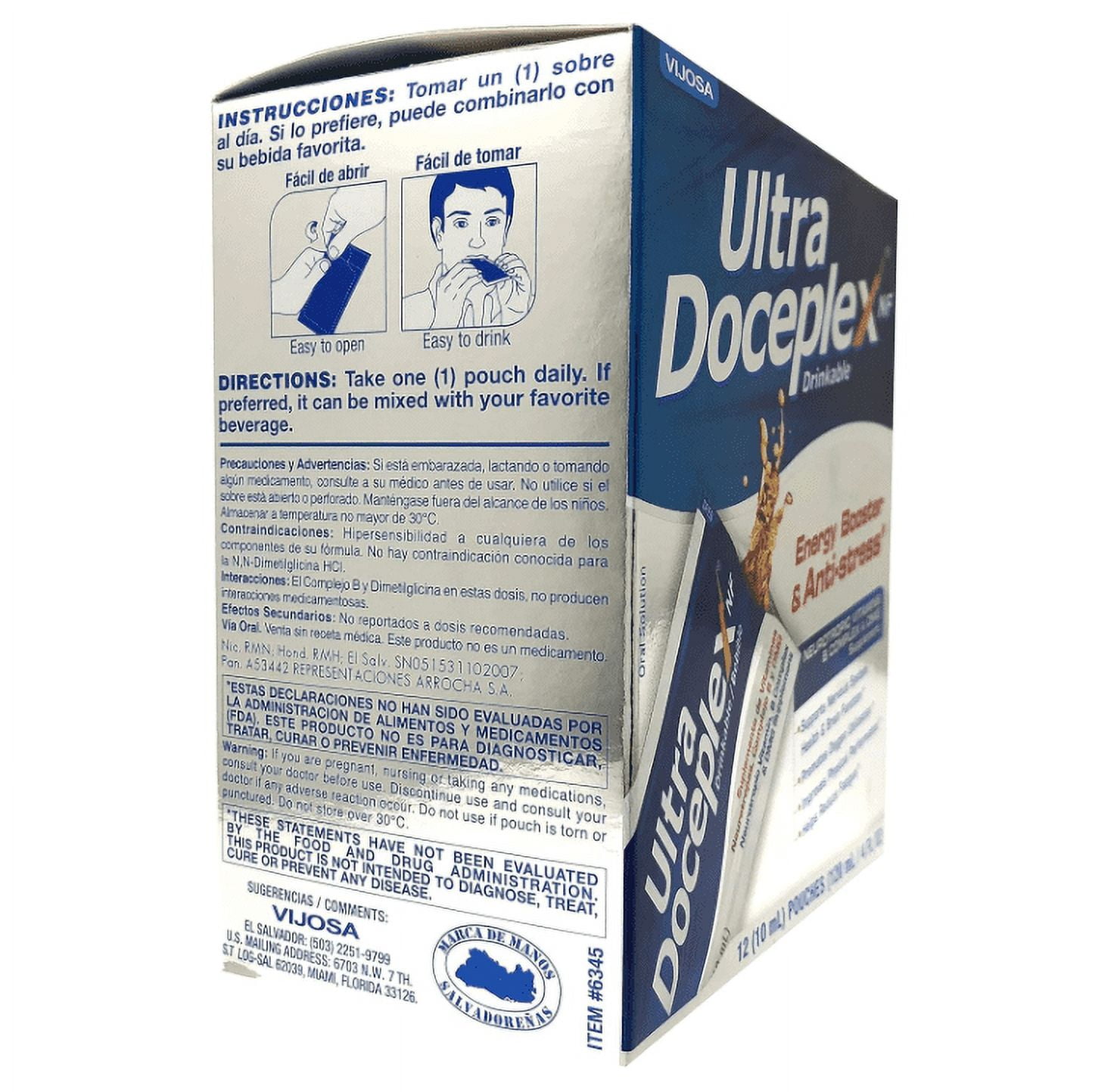 Vijosa Ultra Doceplex Drinkable Energy Booster & Anti-Stress 12 Pouches