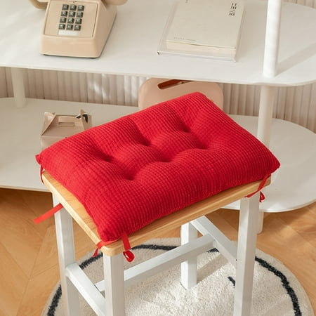 

Pvdgvd Thickened Corn Velvet Student Seat Cushion Office Classroom Cushion Plush Insulation Rectangular Strap Seat Cushion Red