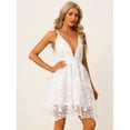 thumbnail image 2 of Mini vestido con escote en V y espalda descubierta para mujer blanco L, 2 of 5