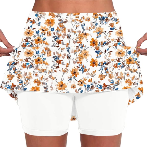 Vetsdori Womens Workout Skorts Summer Floral Print Shorts Casual Tennis,Skirts for Women Running