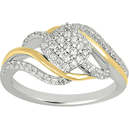 1/2 Carat T.W. Diamond 10kt Two-Tone By-Pass Silhouette Ring