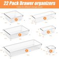 thumbnail image 2 of Criusia 6 Pcs Large Size Clear Drawer Organizer Set, Acrylic Non Slip Non Cracking Kitchen Drawer Storage Tray Divider, Multifunctional Storage for Cosmetics, Bathroom, Tools, Kitchen and Office, 2 of 10