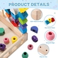 thumbnail image 7 of 4 in 1 Montessori Wooden Beads Sequencing Toy, Sequencing Block Sorter Shape Matching Lacing Beads STEM for Boys Girls 2 3 4 Year Old Toddler Kids, 7 of 7
