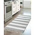 thumbnail image 1 of Unique Loom 3153109 2 ft. 2 in. x 8 ft. Striped Chindi Rag Runner Rug, Gray, 1 of 1