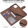 thumbnail image 2 of Case for iPhone 12 / iPhone 12 Pro, PU Leather Wallet Folio Flip Magnetic Buckle Slim Back Cover Built-in Card Holder Slot and Stand for iPhone 12 / iPhone 12 Pro 6.1 Inch (Brown), 2 of 14