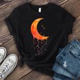 thumbnail image 2 of Pompotops Mode Femmes Lune Imprimé Col Rond T-Shirt Manches Courtes Casual Tee Tops, 2 of 3
