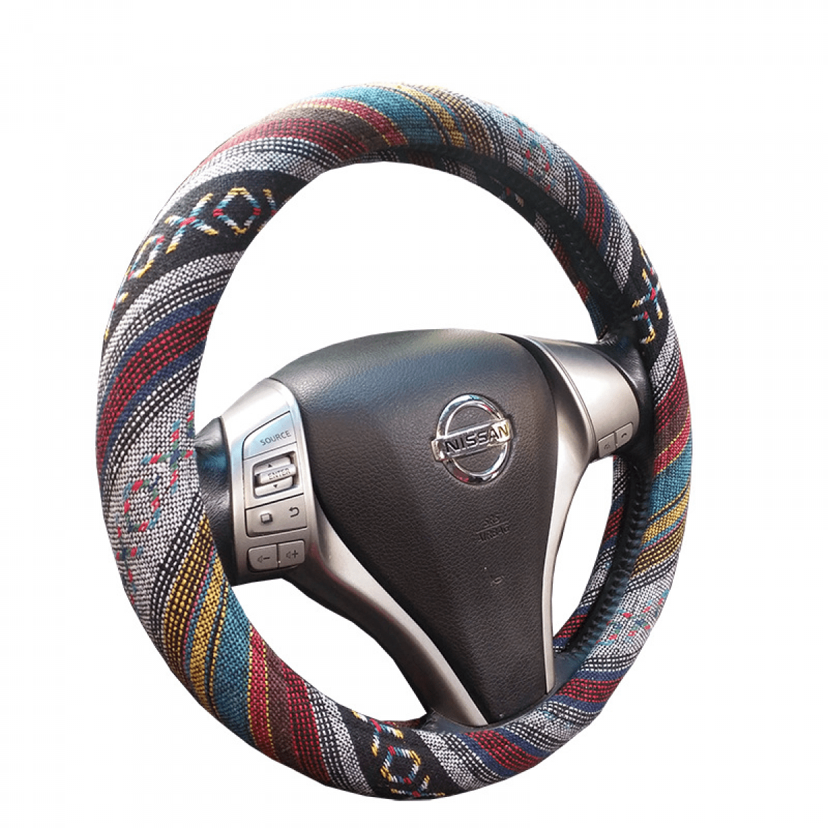 Boho Steering Wheel Covers for Women Cloth Bohemian Universal 15 inch