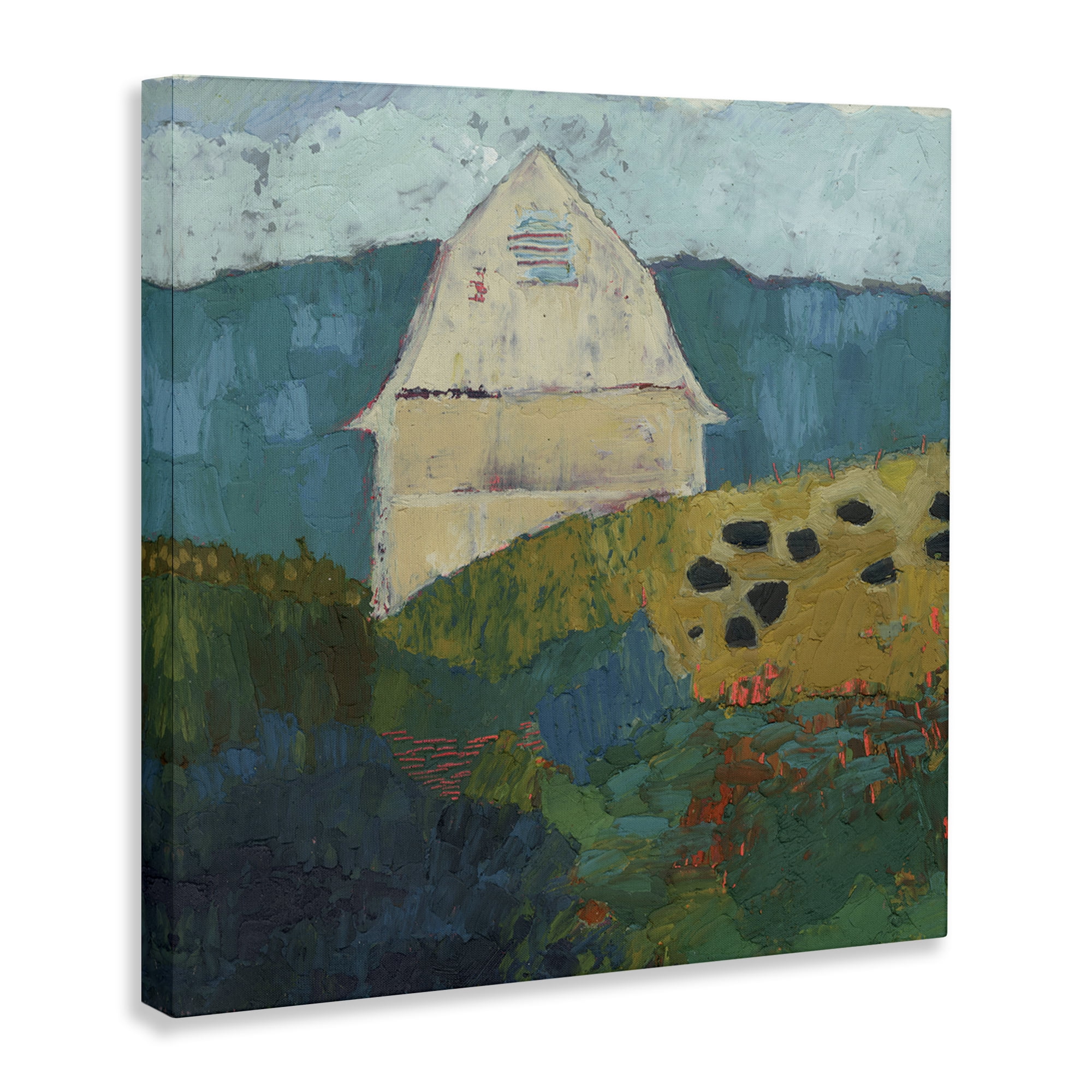Stupell Industries Abstract Farm Impression Abstract Painting Wrapped Canvas Art Print Wall Art, 30 x 30
