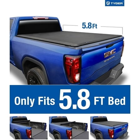 Tyger Auto T1 Soft Roll-up Truck Bed Tonneau Cover Compatible with 2019-2026 Chevy Silverado GMC Sierra 1500 (Not Fit 19 LD/Limited) | 5'10" (70") Bed | TG-BC1C9053