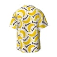 thumbnail image 5 of Uemuo Banana Fruit Pattern Cotton Linen Short Sleeve Shirts,Casual Lightweight Button Down Shirts,Vacation Beach Summer Tops-4X-Large, 5 of 7