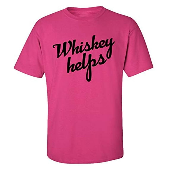 Funny Whiskey Helps Adult Short Sleeve T-Shirt-Helconia-6XL