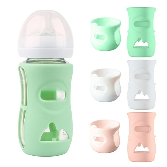 sunsanly 3 Pcs Silicone Bottle Sleeves 120ml/240ml Baby Bottle Holder Anti-slip BPA Free Insulation Sleeve for Glass Baby Bottle