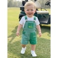 thumbnail image 6 of BemeyourBBs Toddler Baby Boy Golf Outfit Kids Overalls Romper Golf Embroidered Sleeveless Adjustable Strap Bib Overalls Shorts Jumpsuit With Pockets Spring Summer Clothes, 6 of 9