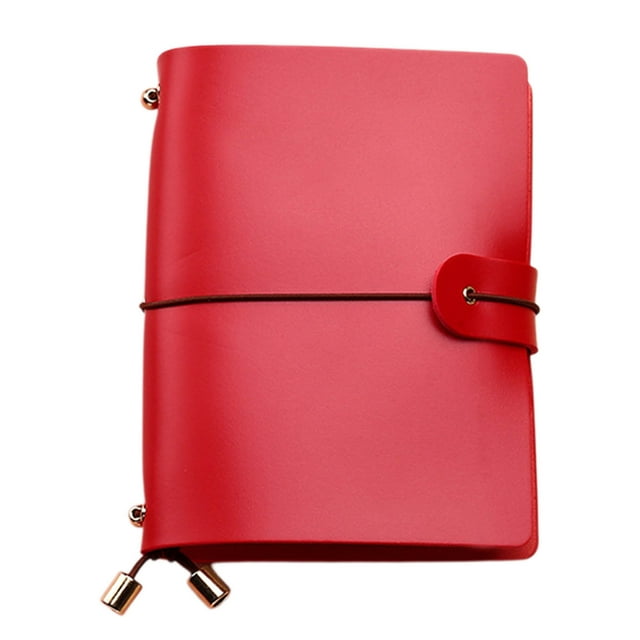 SLYNSHome Mini Journal Notebook,A6 Hardcover Leather Journals for Writing,Travel,Business,Work Portable Notebooks for Note Taking,Diary Notepad - Red