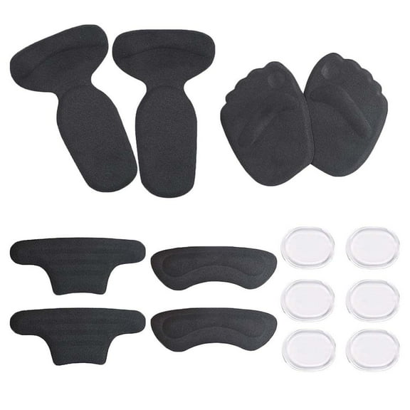 unbranded 5pcs Cushions Pads Heel Liners for High Heels Gel Shoes Inserts 2-in- -paste, , Triangular Back Post, Post, Transparent Round Stick (Black)