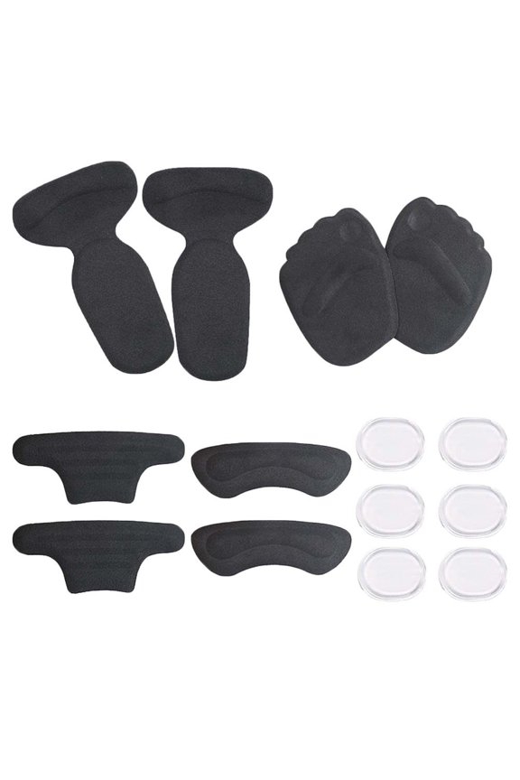 5pcs Cushions Pads Heel Liners for High Heels Gel Shoes Inserts 2-in- -paste, , Triangular Back Post, Post, Transparent Round Stick (Black)
