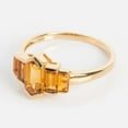 thumbnail image 2 of Vintage Cluster Citrine Engagement Ring, Hexagon Cut Gemstone Bridal Ring, Bezel Engagement Ring, Women Delicate Jewelry Gift For Her, 2 of 3
