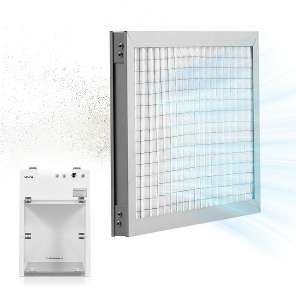 VEVOR Lab Fume Hood Filter, 14.06 x 8.74 x 0.83 in, 5 Pieces Replacement Prefilters for 23.62 x 21.65 in Portable Clean Room to Capture Particles Sized 3-10μm, Non-Woven Filter and Aluminum Frame