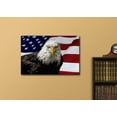 thumbnail image 2 of Canvas Prints Wall Art - Majestic Bald Eagle Against a Photo of an American Flag Patriotic Style | Modern Wall Decor/Home Decoration - 24" x 36", 2 of 3