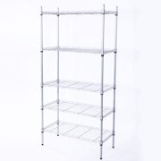 Karl home 5-Tier Adjustable Wire Unit Shelves, Height Metal Storage Rack for Kitchen/Bathroom/Garage, Stainless & Sturdy Frame,551lbs Capacity, 29”L x 13.4”W x 59”H