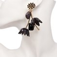 thumbnail image 2 of Pendientes colgantes con diseño floral para mujer, con diamantes de imitación negros geométricos y glamorosos para fiestas, 2 of 3