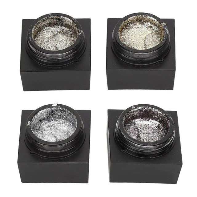 4pcs Nail Art Polish Portable DIY Smooth High Density Flashing Nail Polish Gel for Beginners