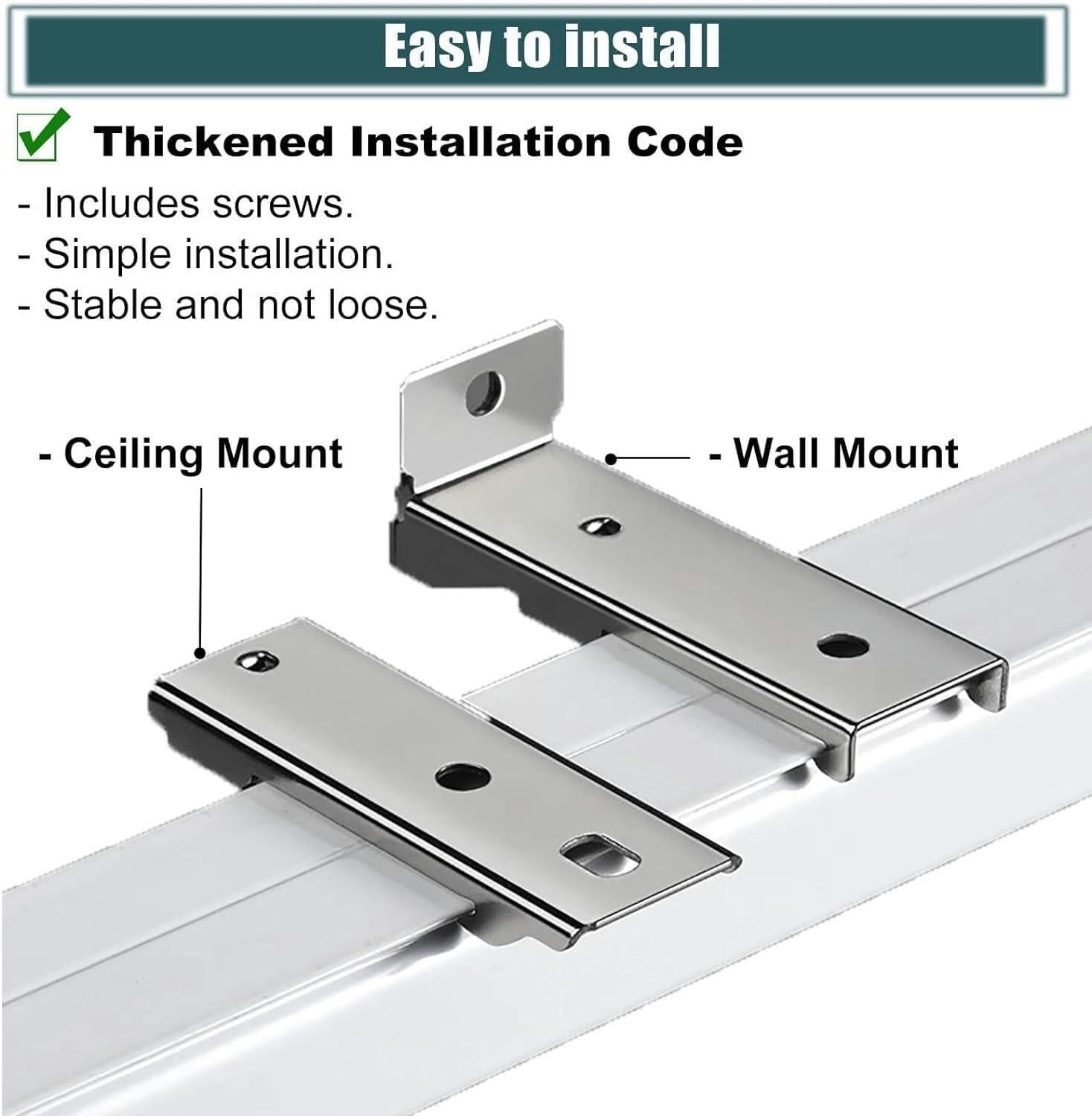 GXCZ Curtain Rods Straight Single Valance Rail 4ft-40ft, Heavy Duty Curtain Track Rail With Hooks Cuttable Curtain Rod(White Ceiling Mount,9ft/274cm)