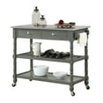 thumbnail image 3 of Convenience Concepts French Country 3 Tier Butcher Block Kitchen Cart with Drawers, Stainless Steel/Wirebrush Dark, 3 of 10