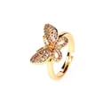 thumbnail image 3 of Womens Butterfly Ring With Rhinestones Gold Plated Copper Adjustable Open Band Korean Fashion Jewelry Gift Now, 3 of 6
