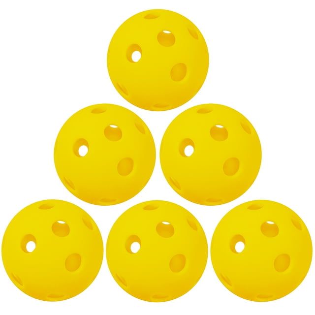 6 Paquets de Balles de Pickleball d'Intérieur à 26 Trous pour Terrain Intérieur