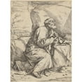 thumbnail image 2 of Jusepe de Ribera 12x14 Black Ornate Wood Framed Double Matted Museum Art Print Titled: Penitence of Saint Peter (1621), 2 of 5