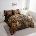 thumbnail image 3 of Castle Fairy Safari Deer Bedding Comforter Set 7pcs for Teens,Vintage Autumn Tree Branches Queen Bedding Sets Super Cozy,Jungle Animal Wildlife Queen Sheet Sets,Microfiber Bedroom Decor,Reversible, 3 of 8
