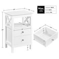 thumbnail image 3 of Yaheetech Farmhouse Bedside Table with 2 Drawer and 1 Shelf Storage, White, 3 of 6
