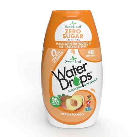 SweetLeaf Water Drops Peach Mango (48ml) squeezable bottle