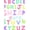 Pink, Pattern 1, variant on ODIKA 4'x6' Machine Washable Non-Slip Area Rug, Colorful Letter Mosaic Displaying Bold Typography and Dynamic Interlocking High Traffic Rug, Red, 689940