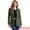 Army Green, variant on Women's Faux Suede Lapel Collar One Button Dressy Suit Jacket L Brown
