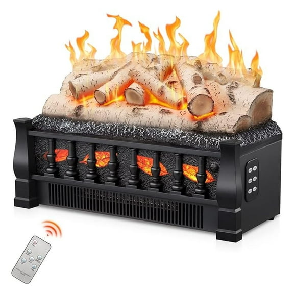 Electric Fireplace Log Set Heater, 21" Vintage Design Portable Freestanding Fireplace Log Heater,Realistic ,Overheated Protection,Realistic Ember Bed for Home and Office,750W/1500W