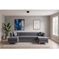 thumbnail image 2 of Meridian Furniture Graham 3pc Velvet Sectional in Gray, 2 of 16