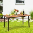 thumbnail image 3 of Patiojoy Acacia Table Dining Table w/ 2" of Hole Slatted Wood Surface for Indoors & Outdoors, 3 of 10