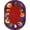 Multi-color, variant on Joyful Faces Red 5 ft.4 in. x 7 ft.8 in. Oval  WearOn Nylon Machine Tufted- Cut Pile Just for Kids Rug