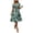 #589-Green, variant on Warop Summer Midi Dresses for Womens Short Sleeve Wrap V Neck A-Line Dress Floral Print High Waist Boho Sundresses