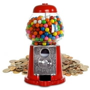 Playo 9” Metal Gumball Machine For Kids Bubble Gum Candy Dispenser, Red