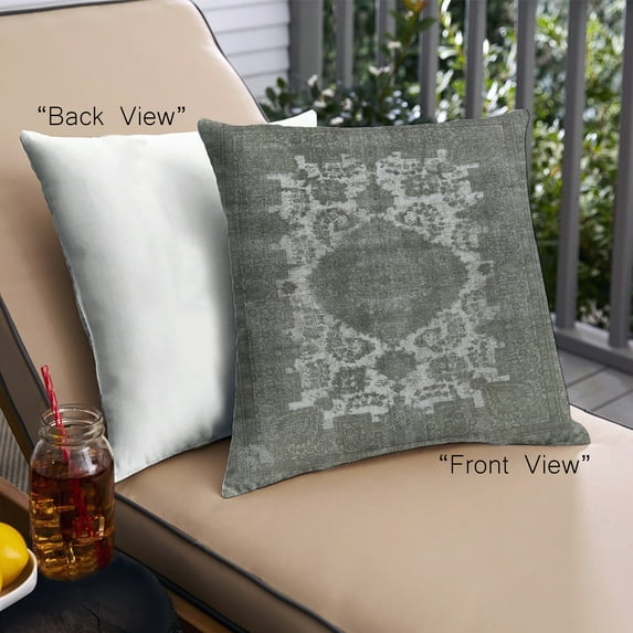 Ahgly Company Outdoor Square Mid-Century Modern Throw Pillow, 18 inch by 18 inch