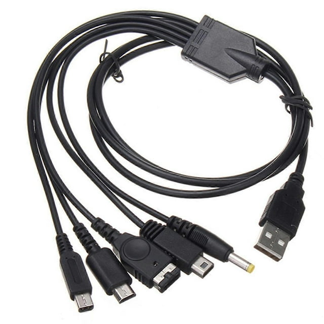5 in 1 Charging Cable for Nintendo Wii U, NEW 3DSXL, PSP, Charge Cord