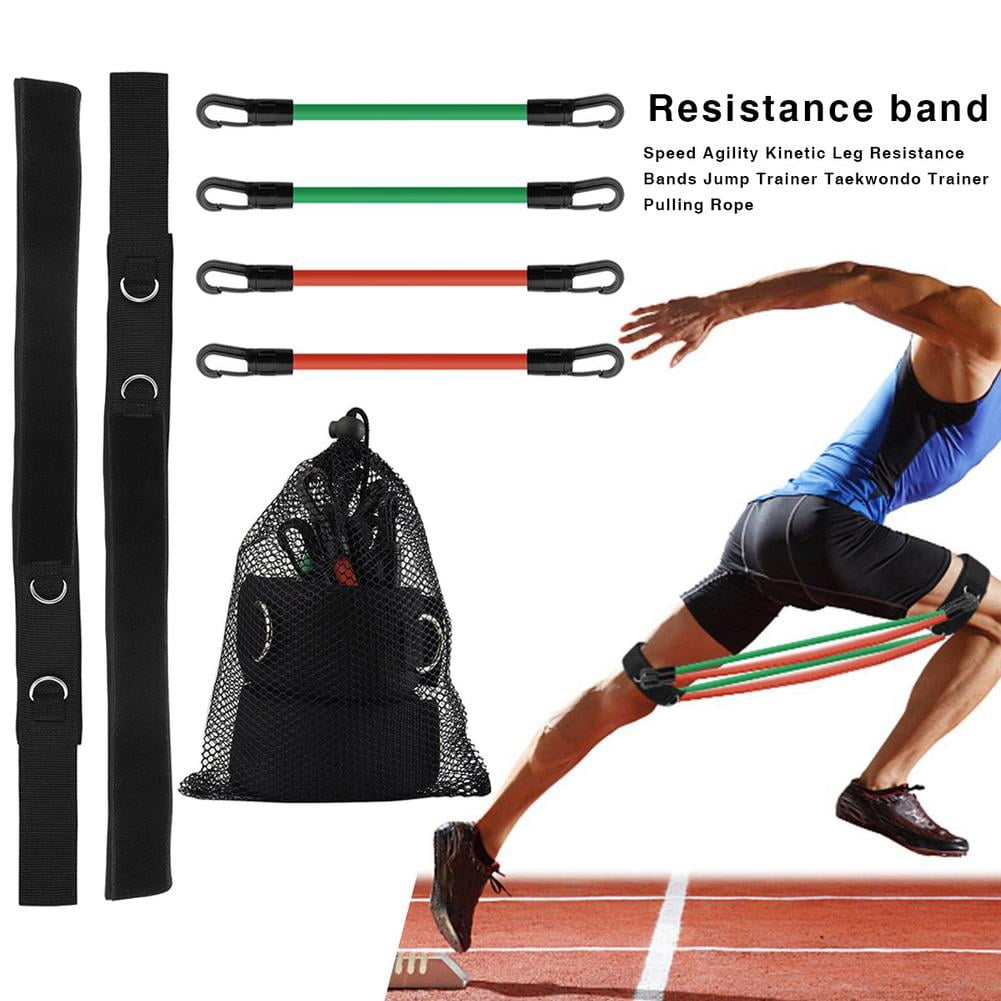 4pcs Resistance Bands Kinetic Strength Leg Ankle Fitness Exercise Set Power Kick 