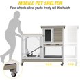 thumbnail image 2 of Aivituvin Upgrade Rabbit Hutch Rabbit Cage Indoor Bunny Hutch with Run Outdoor Rabbit House with Two Deeper No Leak Trays - 4 Casters Include (Mocca Color Without Bottom Wire Netting), 2 of 7