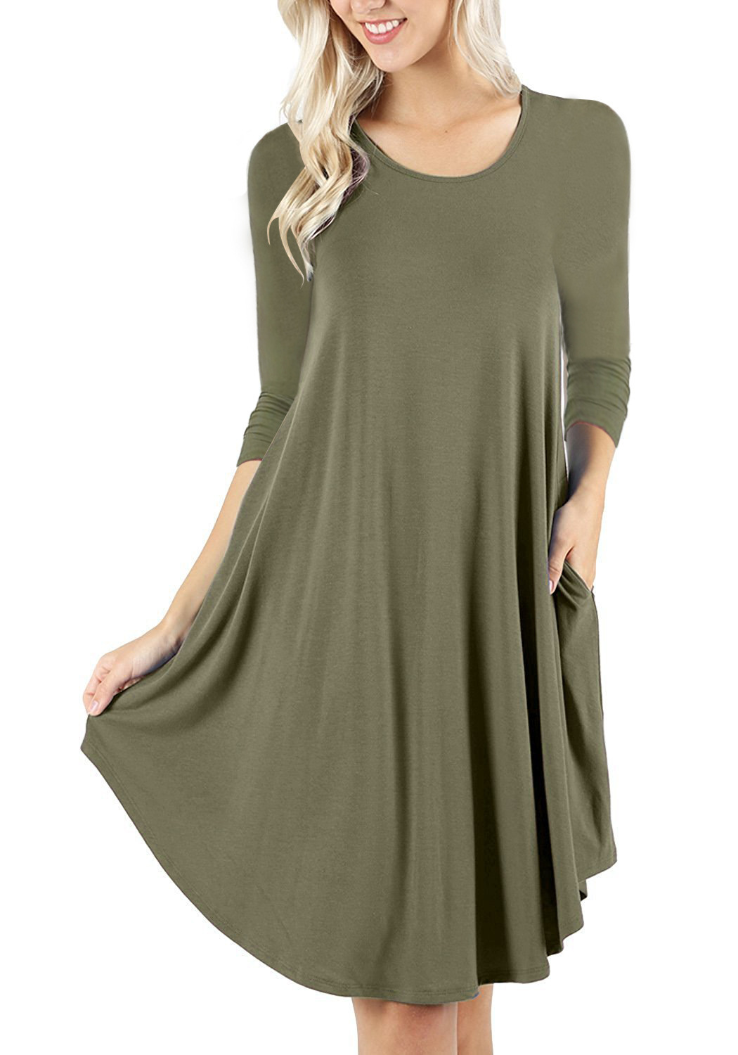 Nine.Eight Women's Long Sleeve T-Shirt Dress - Walmart.com